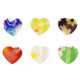 Millefiori kralen hart bloem 6x5mm - Multicolour